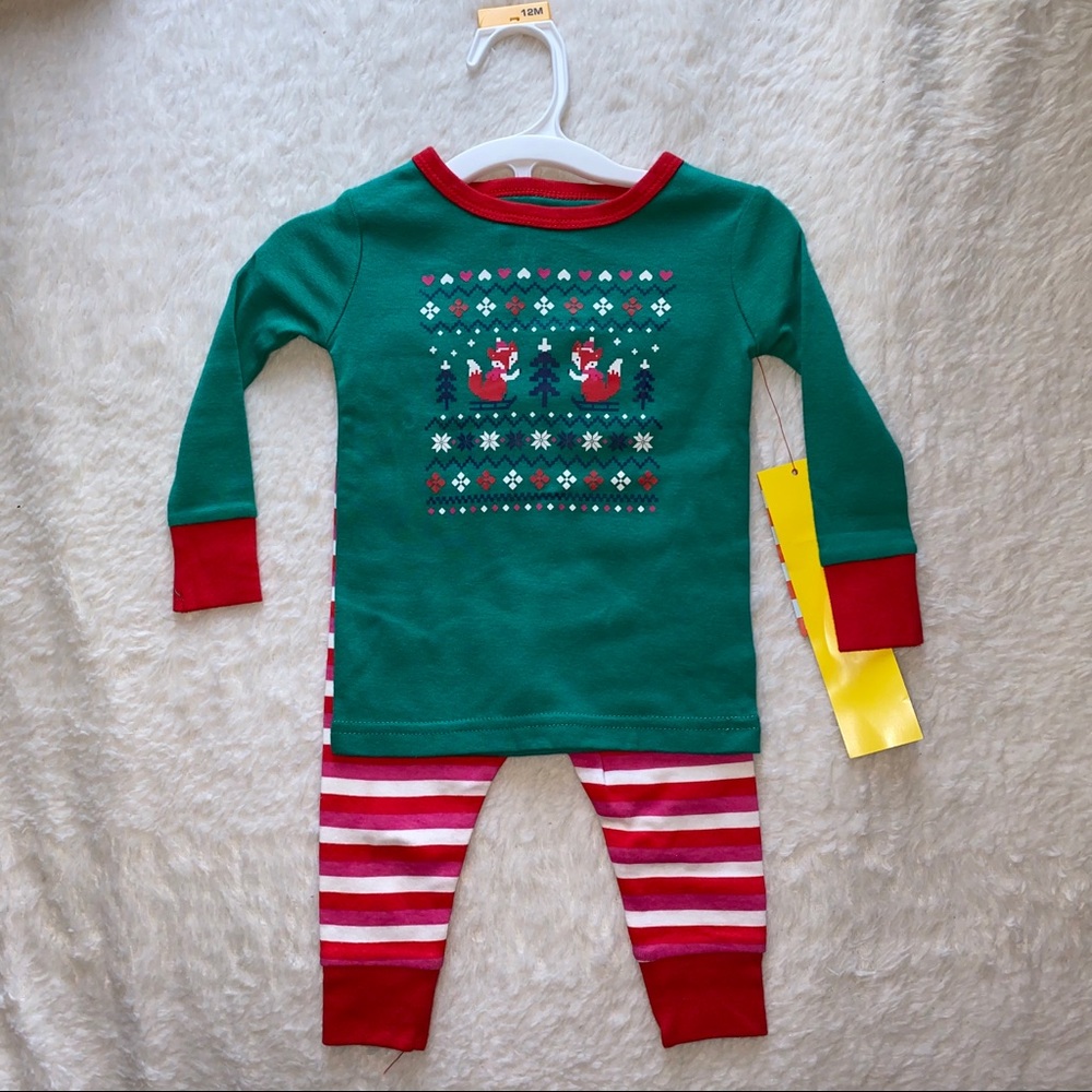 Baby girls 2 pc Christmas pajamas.